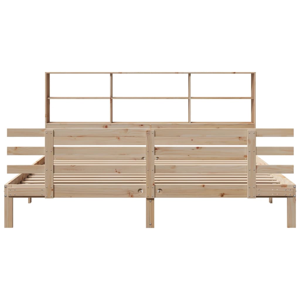 vidaXL Massivholzbett mit Regal ohne Matratze 180x200 cm Kiefer