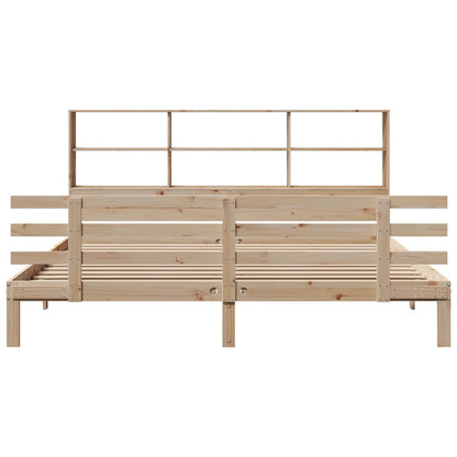 vidaXL Massivholzbett mit Regal ohne Matratze 180x200 cm Kiefer