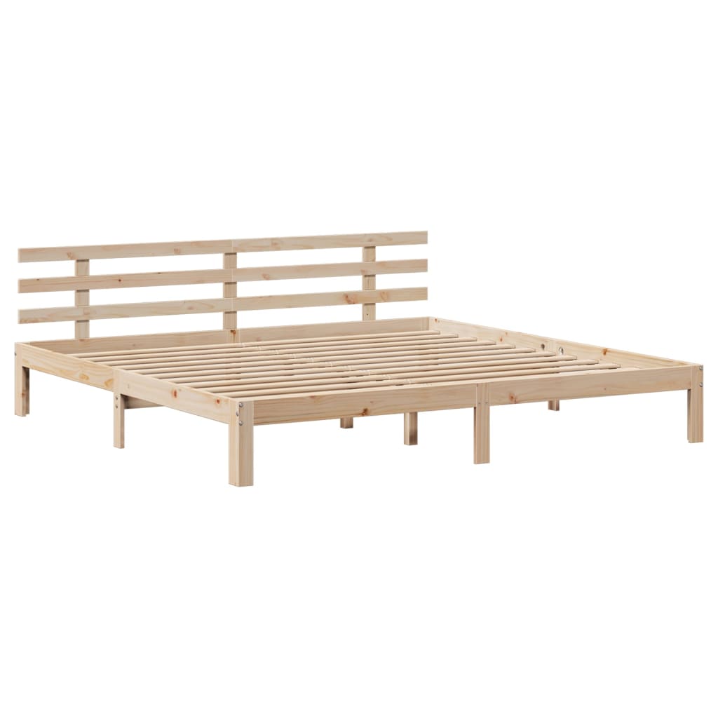 vidaXL Massivholzbett mit Regal ohne Matratze 180x200 cm Kiefer