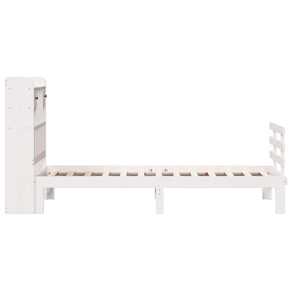 vidaXL Massivholzbett mit Regal ohne Matratze Weiß 75x190 cm Kiefer