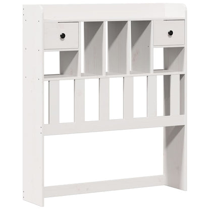 vidaXL Massivholzbett mit Regal ohne Matratze Weiß 75x190 cm Kiefer