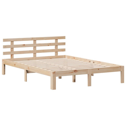 vidaXL Massivholzbett mit Regal ohne Matratze 140x190 cm Kiefer
