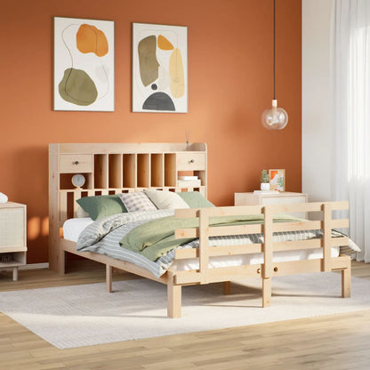 vidaXL Massivholzbett mit Regal ohne Matratze 140x190 cm Kiefer