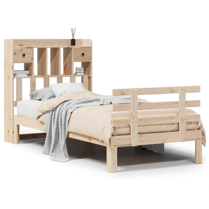 vidaXL Massivholzbett mit Regal ohne Matratze 100x200 cm Kiefer
