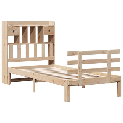 vidaXL Massivholzbett mit Regal ohne Matratze 100x200 cm Kiefer
