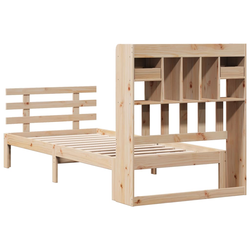 vidaXL Massivholzbett mit Regal ohne Matratze 100x200 cm Kiefer