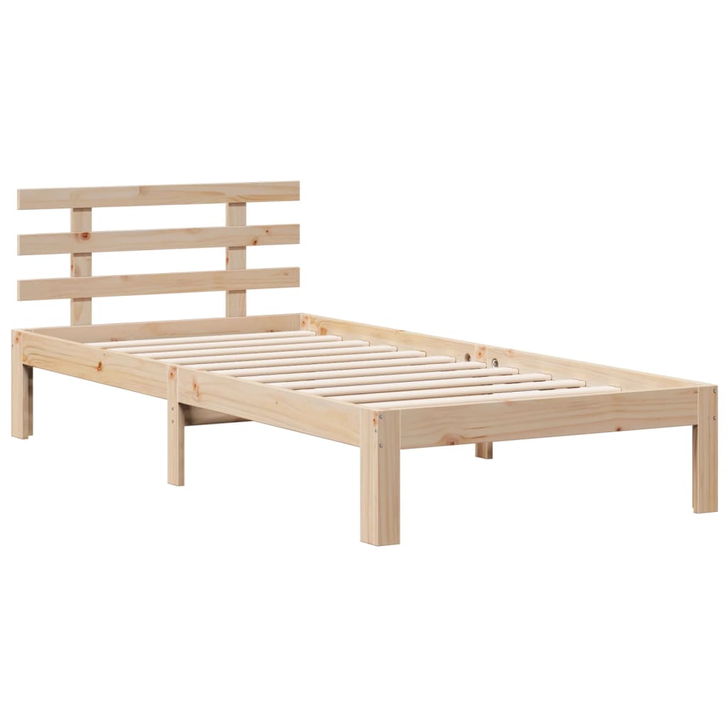 vidaXL Massivholzbett mit Regal ohne Matratze 100x200 cm Kiefer