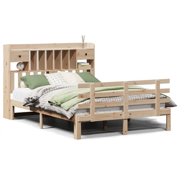 vidaXL Massivholzbett mit Regal ohne Matratze 160x200 cm Kiefer