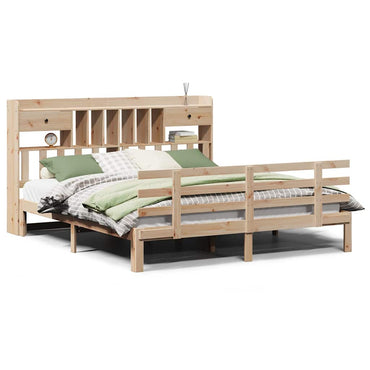 vidaXL Massivholzbett mit Regal ohne Matratze 180x200 cm Kiefer