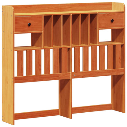 vidaXL Massivholzbett mit Regal ohne Matratze Wachsbraun 120x190 cm