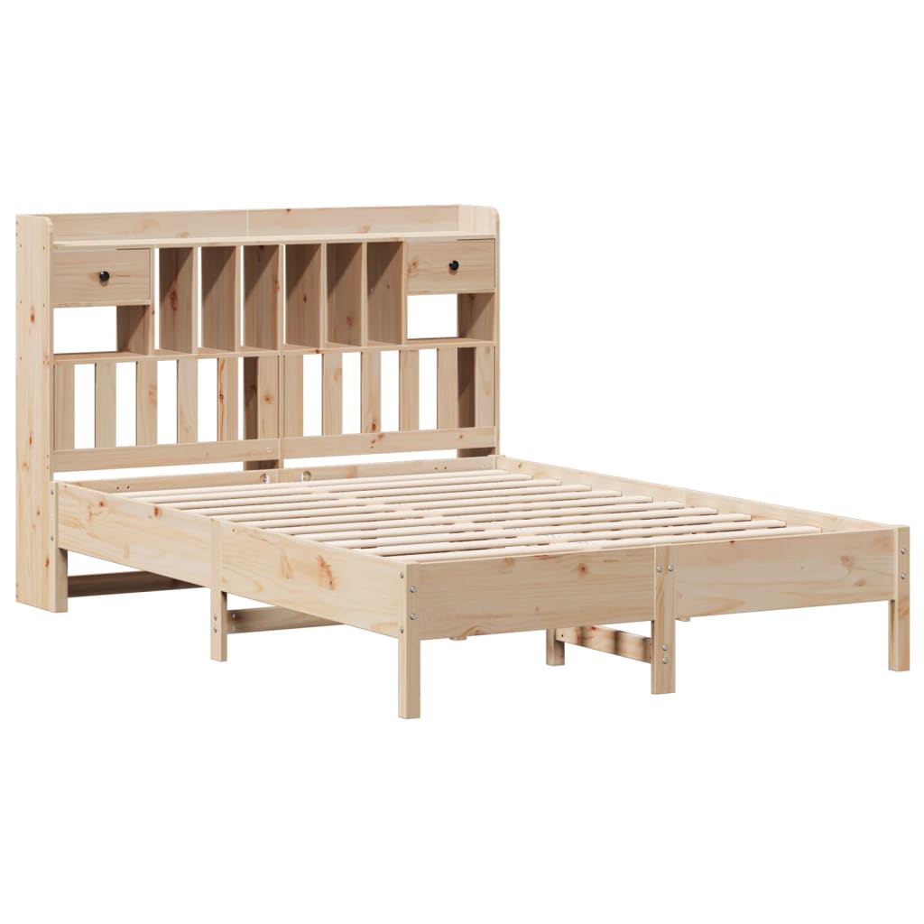 vidaXL Massivholzbett mit Regal ohne Matratze 150x200 cm Kiefer