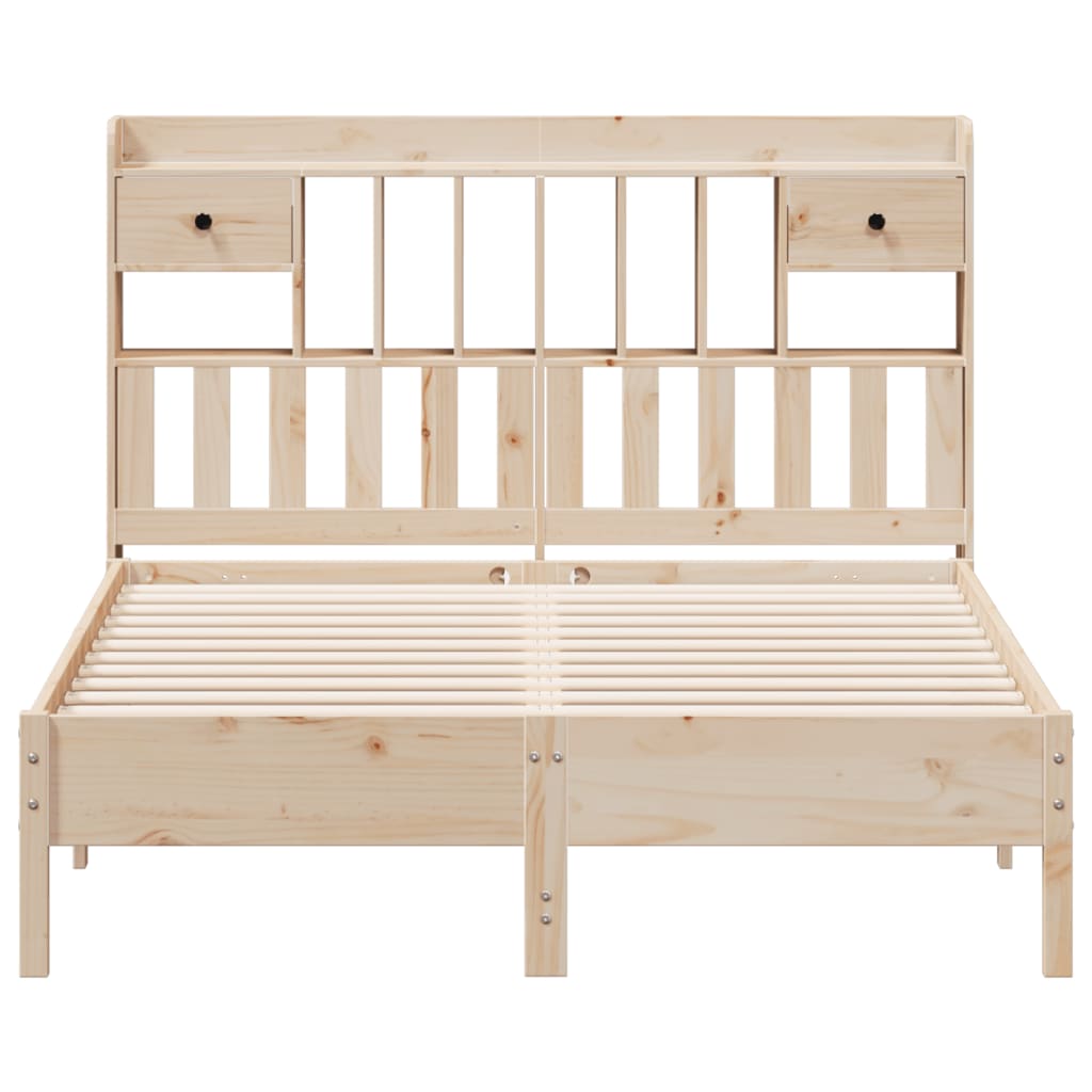 vidaXL Massivholzbett mit Regal ohne Matratze 150x200 cm Kiefer