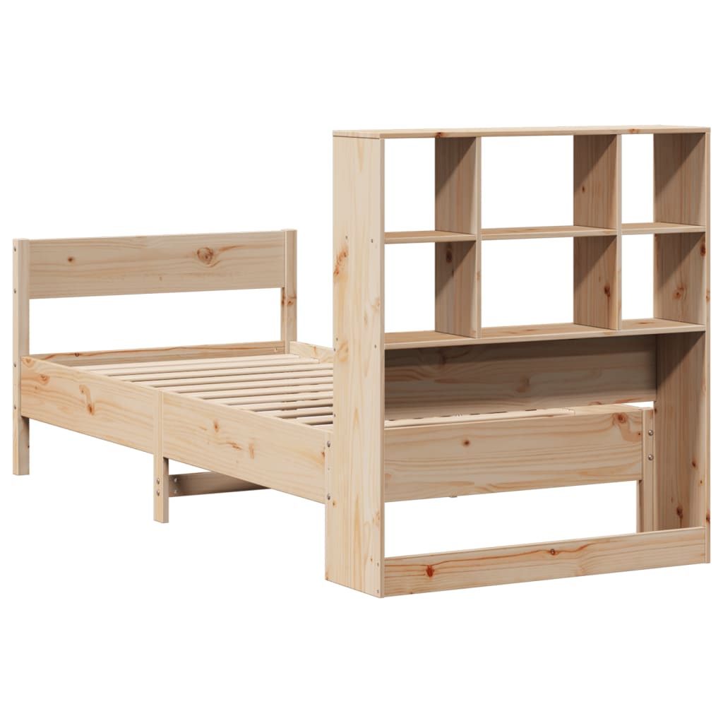vidaXL Massivholzbett mit Regal ohne Matratze 90x190 cm Kiefer
