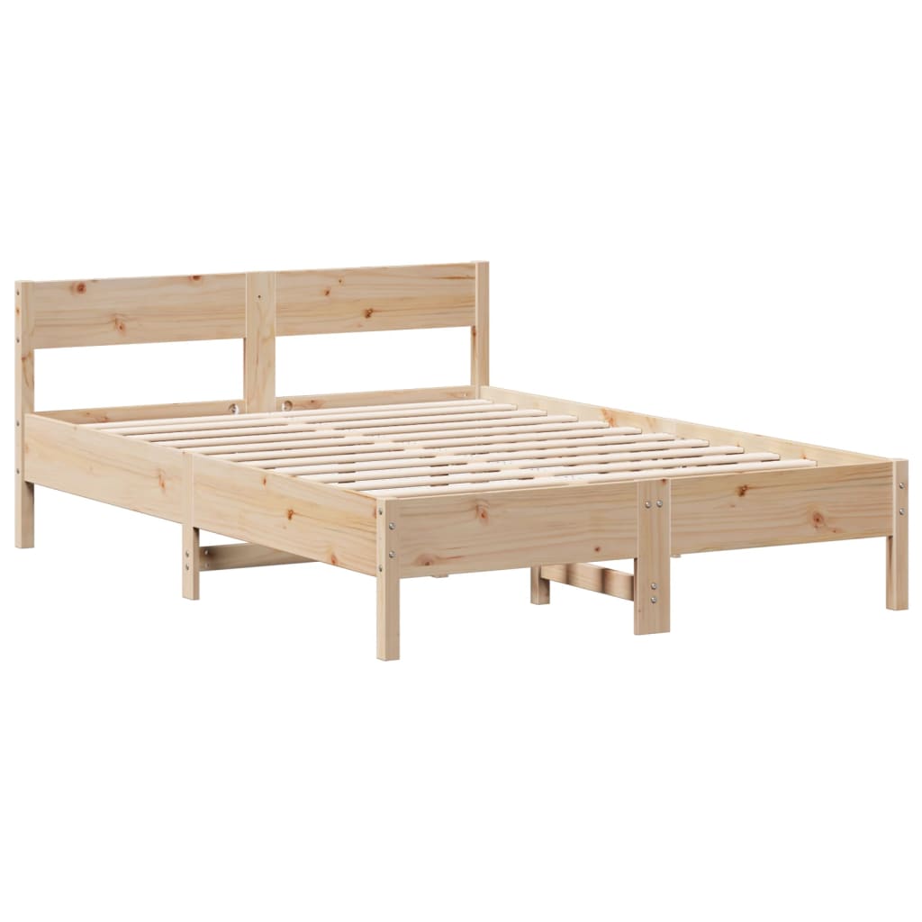 vidaXL Massivholzbett mit Regal ohne Matratze 160x200 cm Kiefer