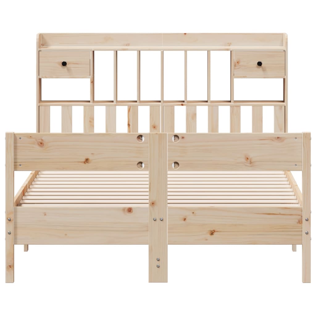 vidaXL Massivholzbett mit Regal ohne Matratze 150x200 cm Kiefer