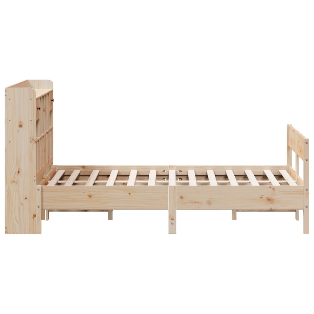 vidaXL Massivholzbett mit Regal ohne Matratze 150x200 cm Kiefer