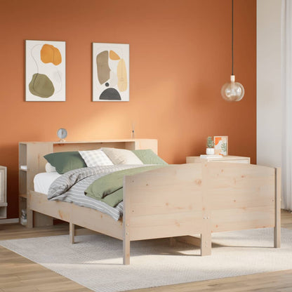 vidaXL Massivholzbett mit Regal ohne Matratze 135x190 cm Kiefer
