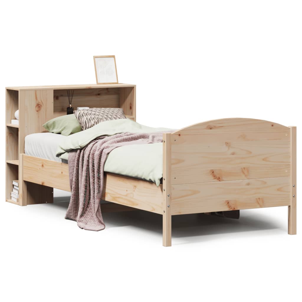 vidaXL Massivholzbett mit Regal ohne Matratze 100x200 cm Kiefer