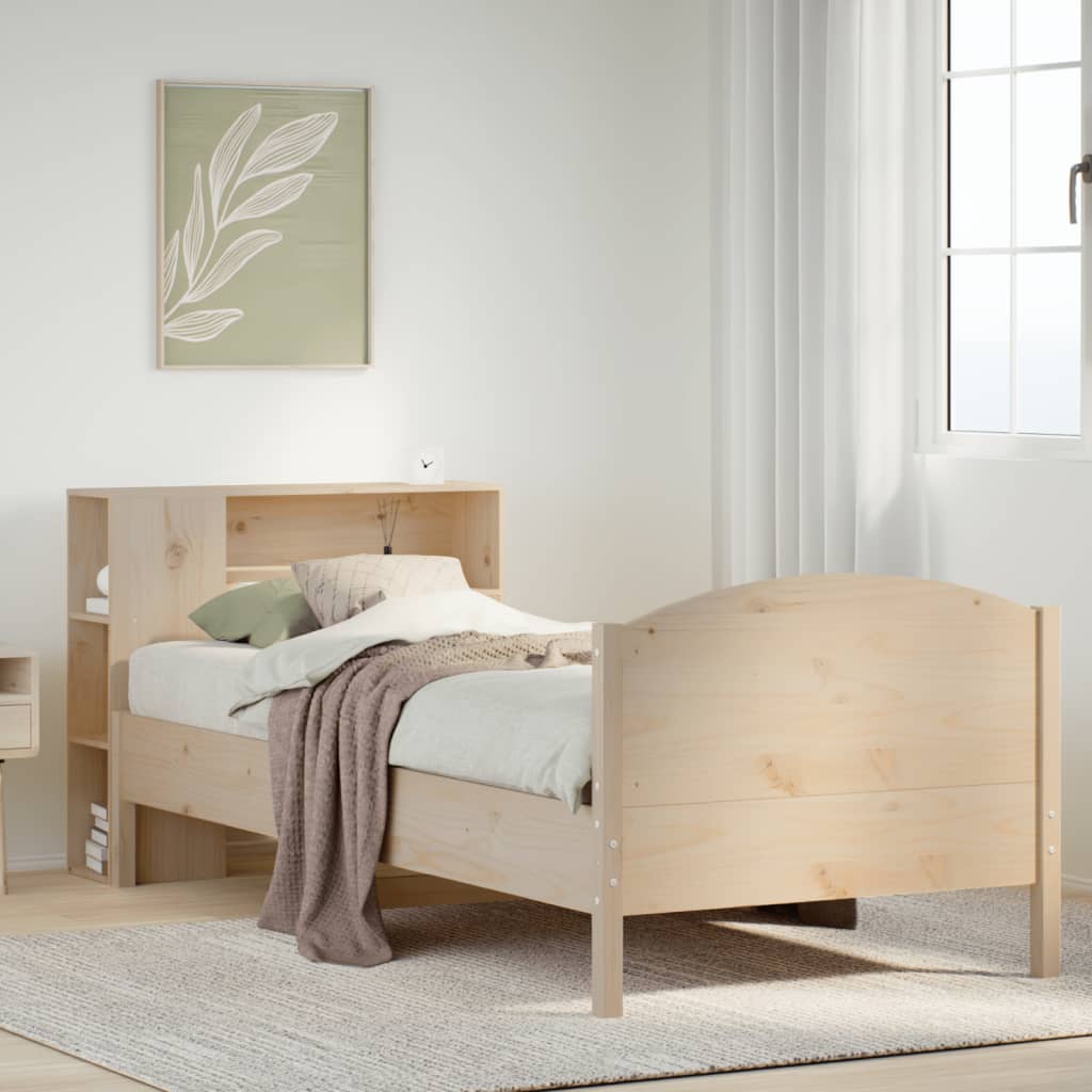 vidaXL Massivholzbett mit Regal ohne Matratze 100x200 cm Kiefer