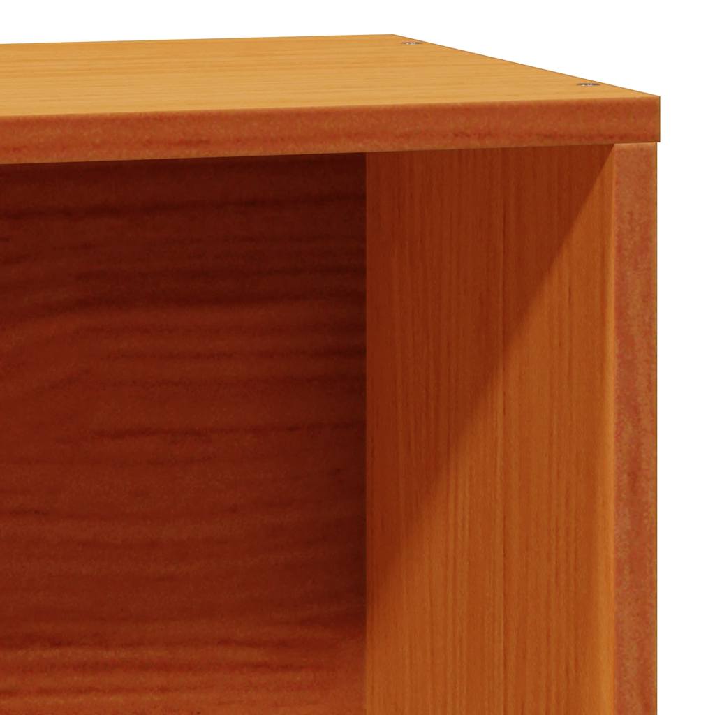 vidaXL Massivholzbett mit Regal ohne Matratze Wachsbraun 100x200 cm
