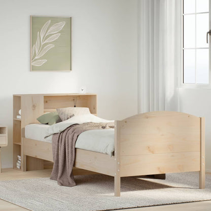 vidaXL Bücherregalbett ohne Matratze 75x190 cm Massivholz Kiefer