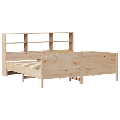 vidaXL Lit en bois massif avec étagère sans matelas 180x200 cm pin