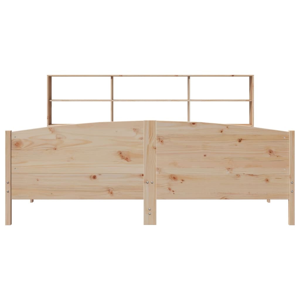 vidaXL Lit en bois massif avec étagère sans matelas 180x200 cm pin