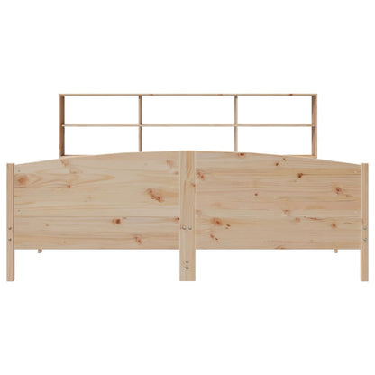vidaXL Lit en bois massif avec étagère sans matelas 180x200 cm pin
