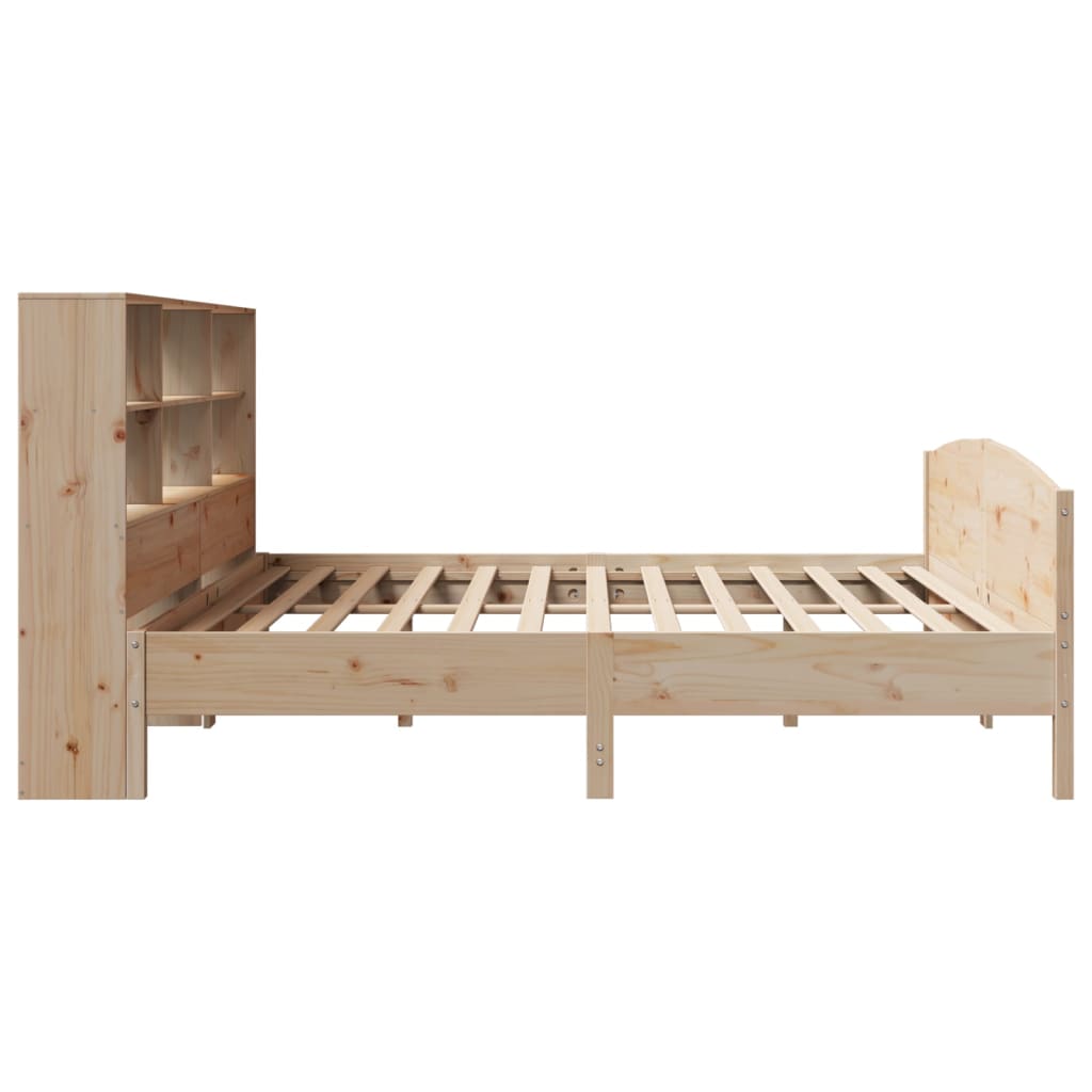 vidaXL Lit en bois massif avec étagère sans matelas 180x200 cm pin