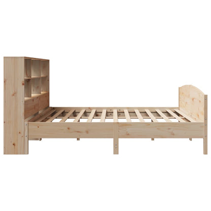 vidaXL Lit en bois massif avec étagère sans matelas 180x200 cm pin