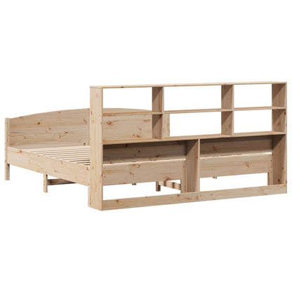 vidaXL Lit en bois massif avec étagère sans matelas 180x200 cm pin