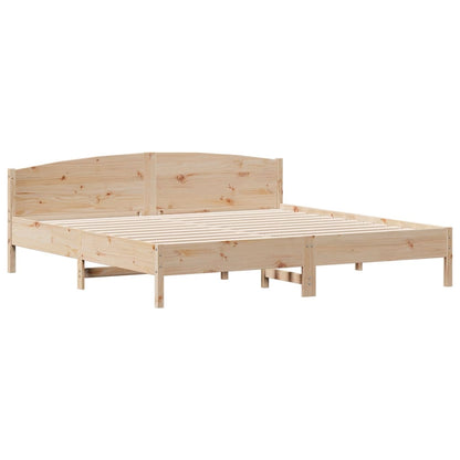 vidaXL Lit en bois massif avec étagère sans matelas 180x200 cm pin