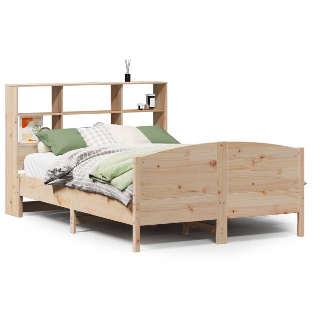 vidaXL Massivholzbett mit Regal ohne Matratze 140x190 cm Kiefer