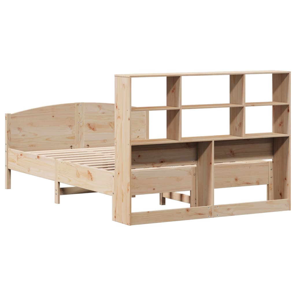 vidaXL Massivholzbett mit Regal ohne Matratze 140x190 cm Kiefer