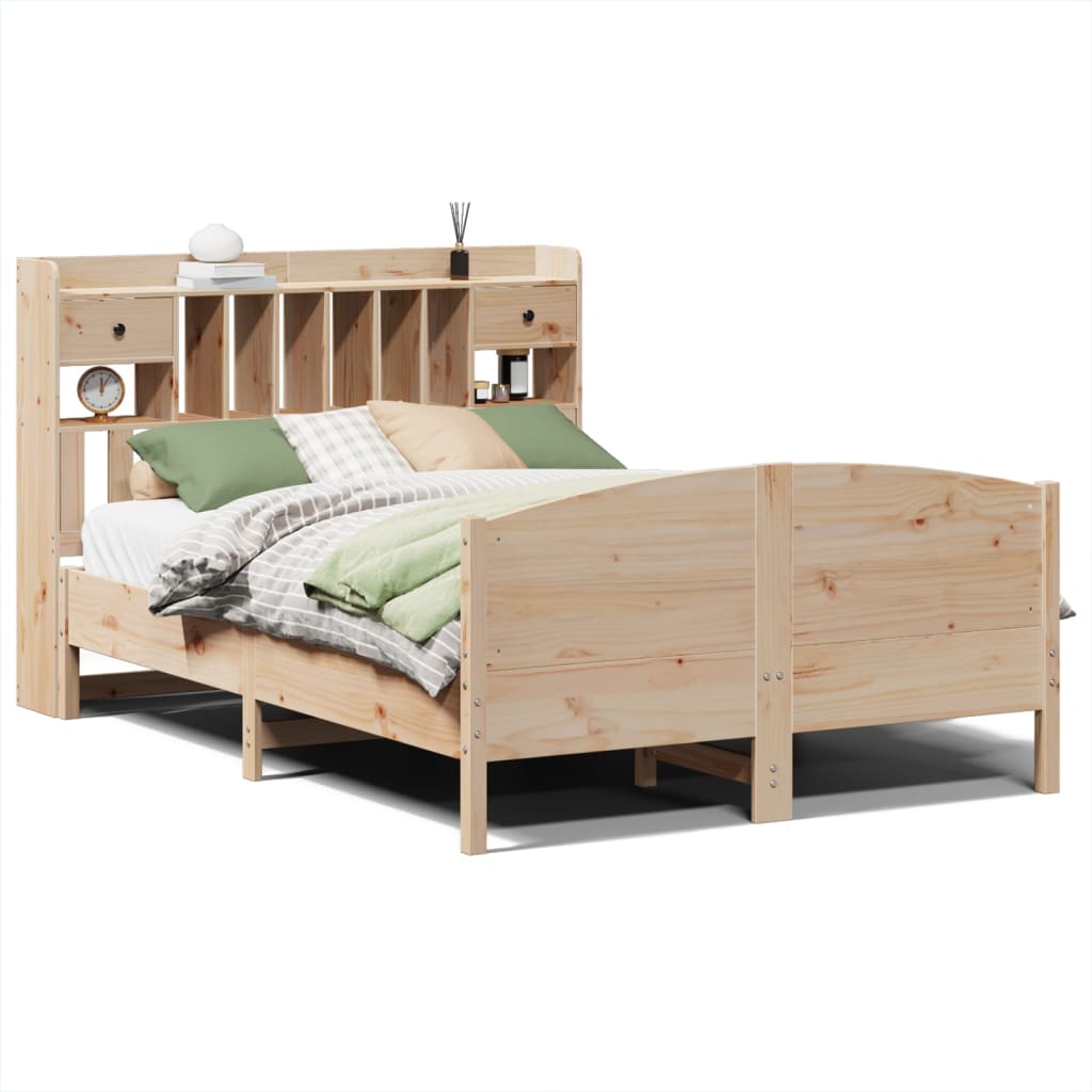vidaXL Massivholzbett mit Regal ohne Matratze 160x200 cm Kiefer