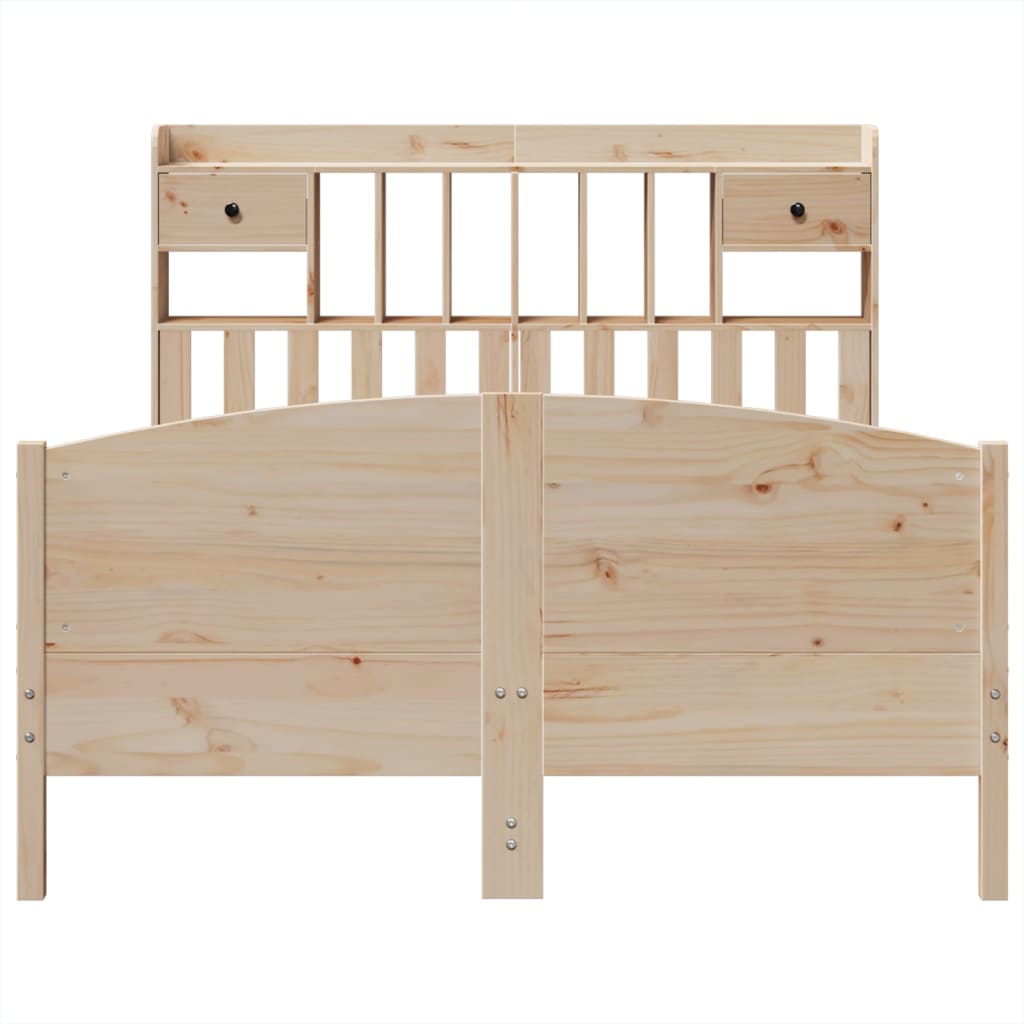 vidaXL Massivholzbett mit Regal ohne Matratze 150x200 cm Kiefer