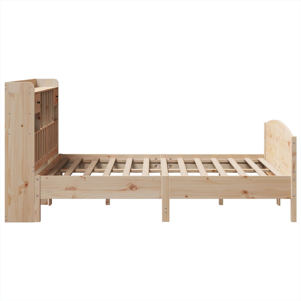 vidaXL Massivholzbett mit Regal ohne Matratze 150x200 cm Kiefer