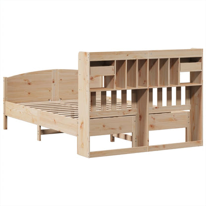 vidaXL Massivholzbett mit Regal ohne Matratze 150x200 cm Kiefer