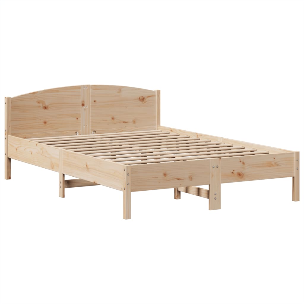 vidaXL Massivholzbett mit Regal ohne Matratze 150x200 cm Kiefer