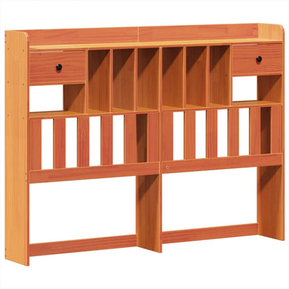 vidaXL Massivholzbett mit Regal ohne Matratze Wachsbraun 140x200 cm