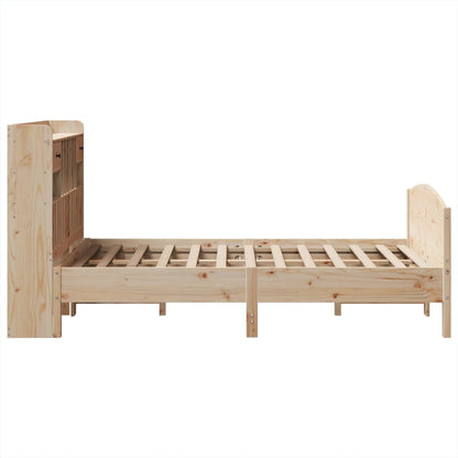 vidaXL Massivholzbett mit Regal ohne Matratze 135x190 cm Kiefer