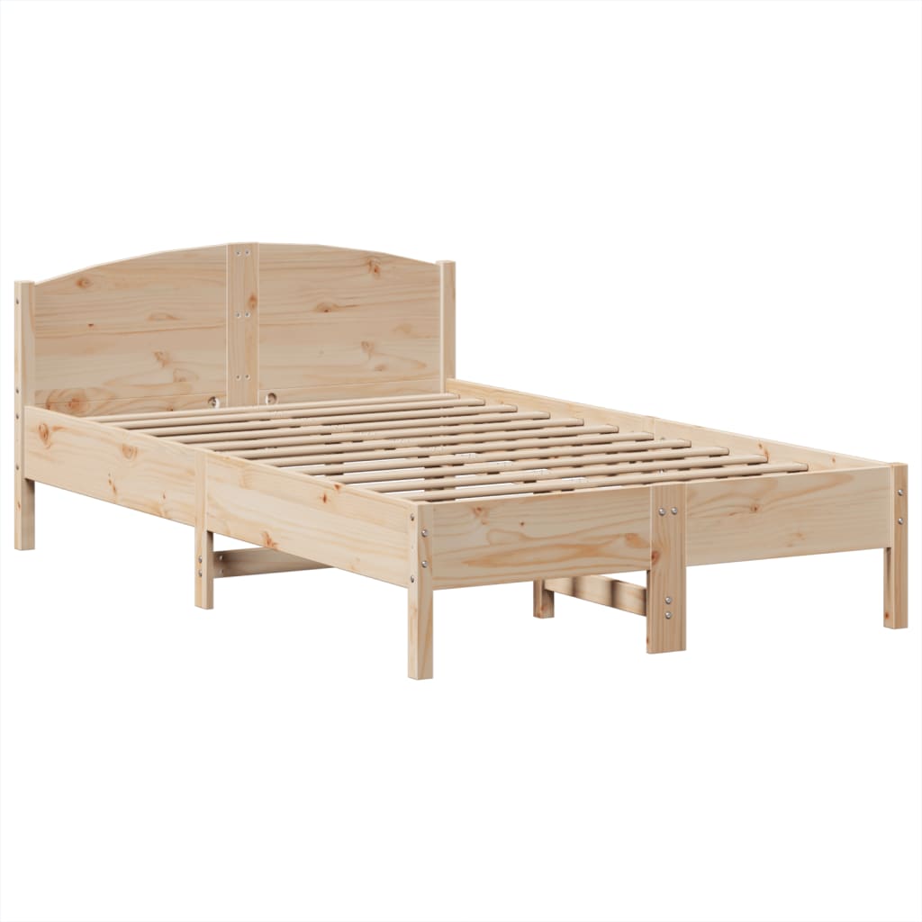 vidaXL Massivholzbett mit Regal ohne Matratze 135x190 cm Kiefer