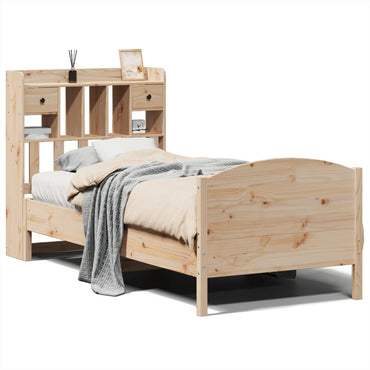 vidaXL Bücherregalbett ohne Matratze 75x190 cm Massivholz Kiefer