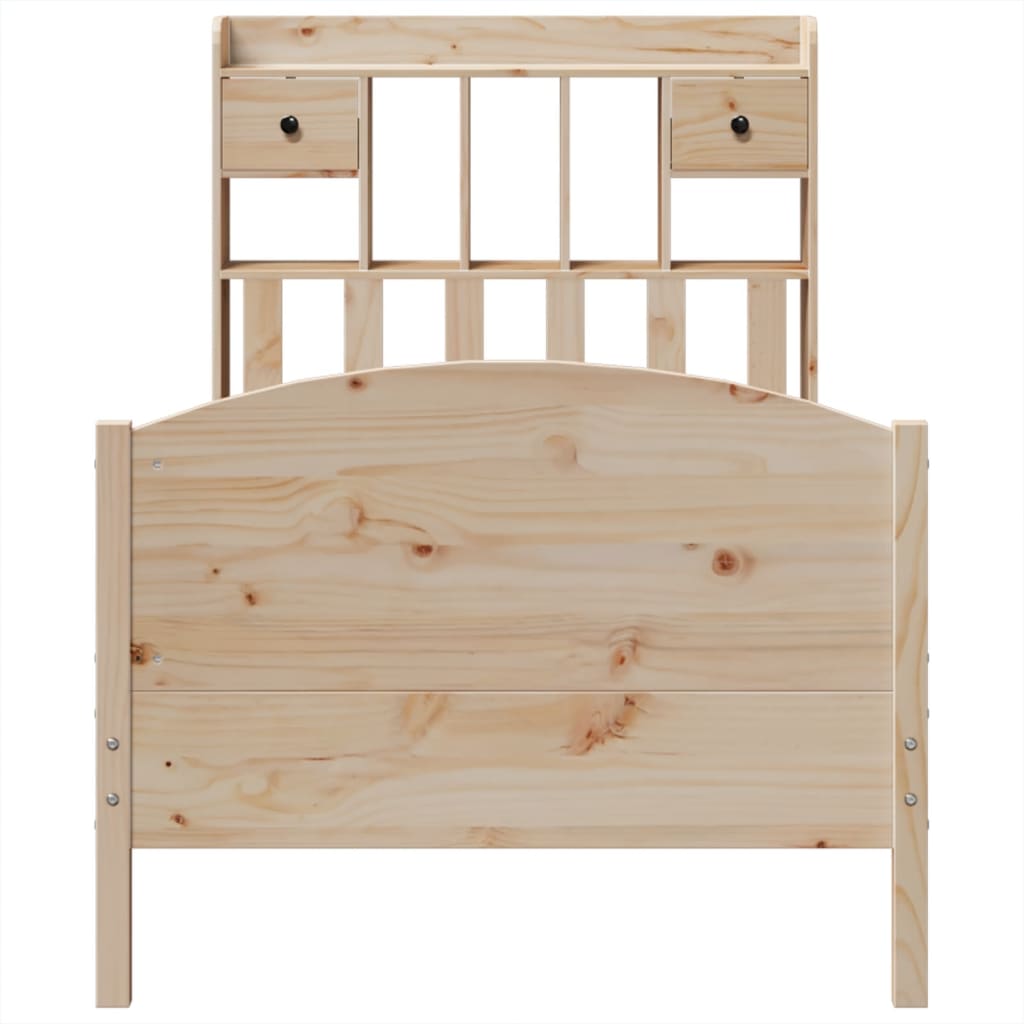 vidaXL Bücherregalbett ohne Matratze 75x190 cm Massivholz Kiefer