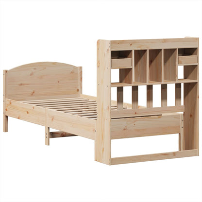 vidaXL Bücherregalbett ohne Matratze 75x190 cm Massivholz Kiefer