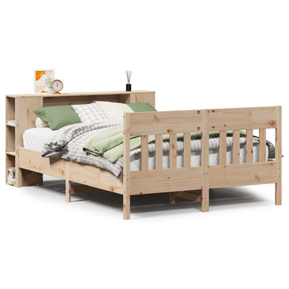 vidaXL Massivholzbett mit Regal ohne Matratze 135x190 cm Kiefer