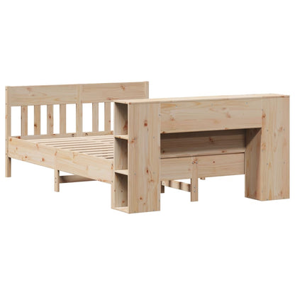 vidaXL Massivholzbett mit Regal ohne Matratze 135x190 cm Kiefer
