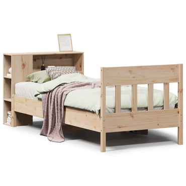 vidaXL Massivholzbett mit Regal ohne Matratze 90x200 cm Kiefer