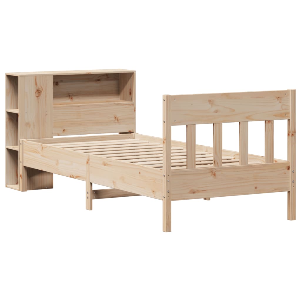 vidaXL Massivholzbett mit Regal ohne Matratze 90x200 cm Kiefer