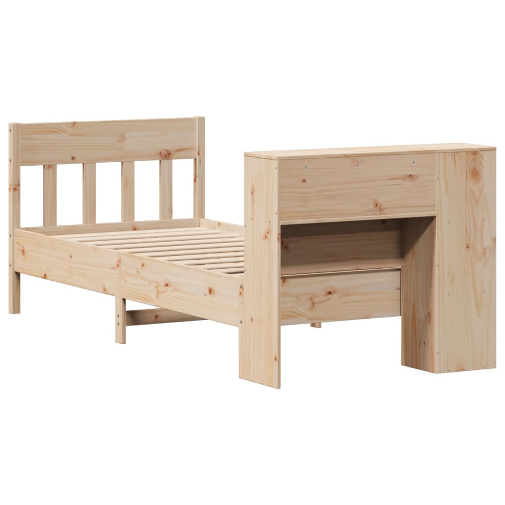 vidaXL Massivholzbett mit Regal ohne Matratze 90x200 cm Kiefer